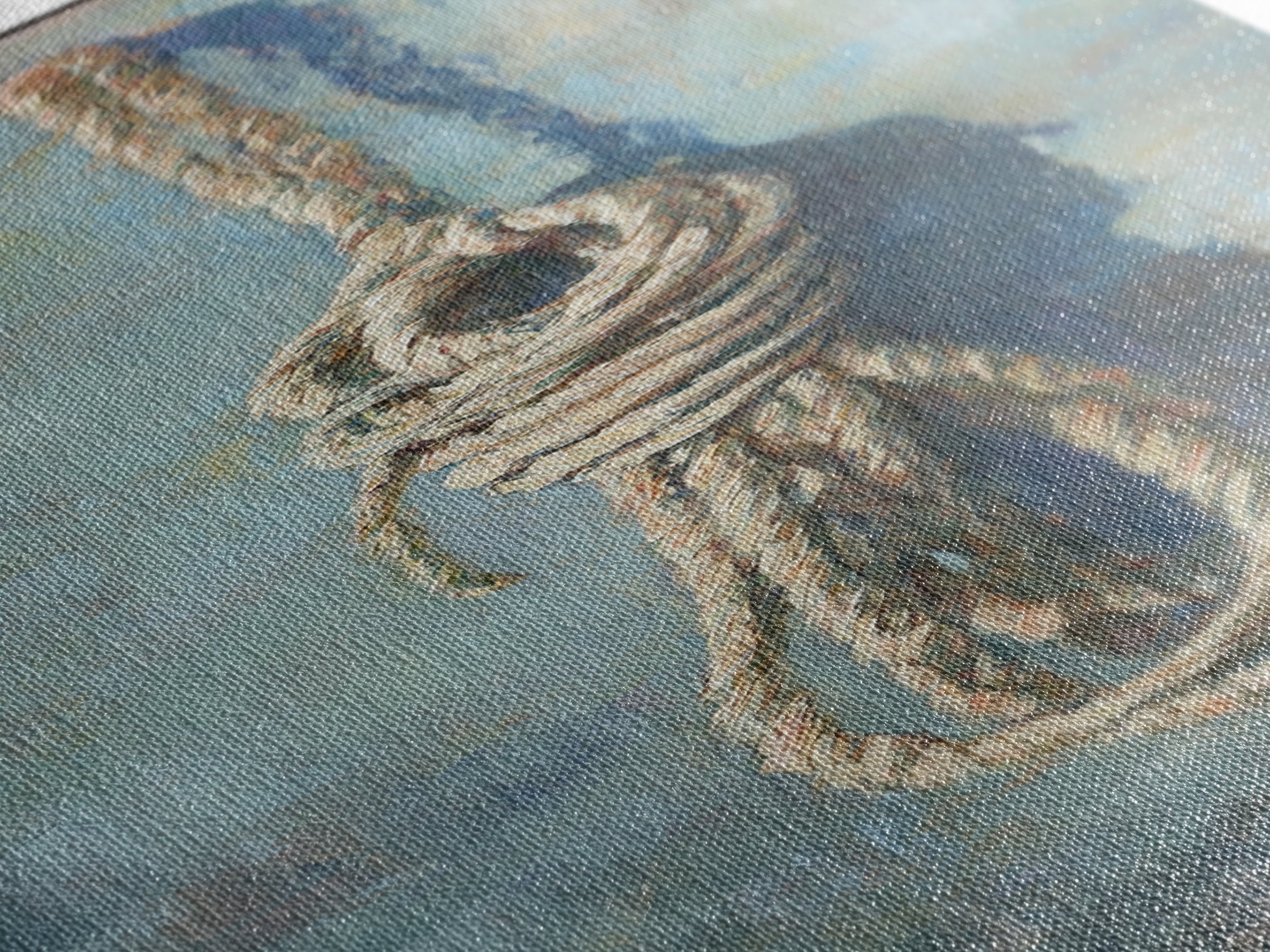 Coiled Nautical Rope Knot Wall Art, Coastal Canvas Print, Rustic Beach House Decor, Lake House Gift, Textured Wall Decor