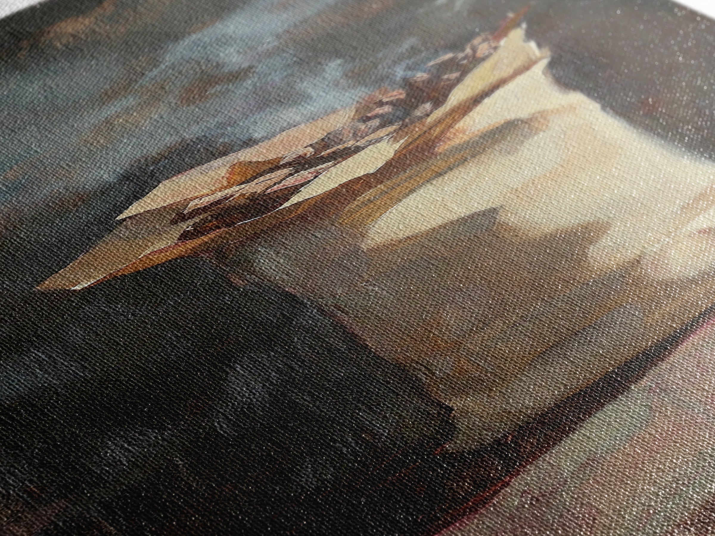 Moody Smoking Paper Bag Still Life Wall Art, Rustic Oil Painting Print, Dark Academia Decor, Unique Kitchen Wall Decor And Home Decor