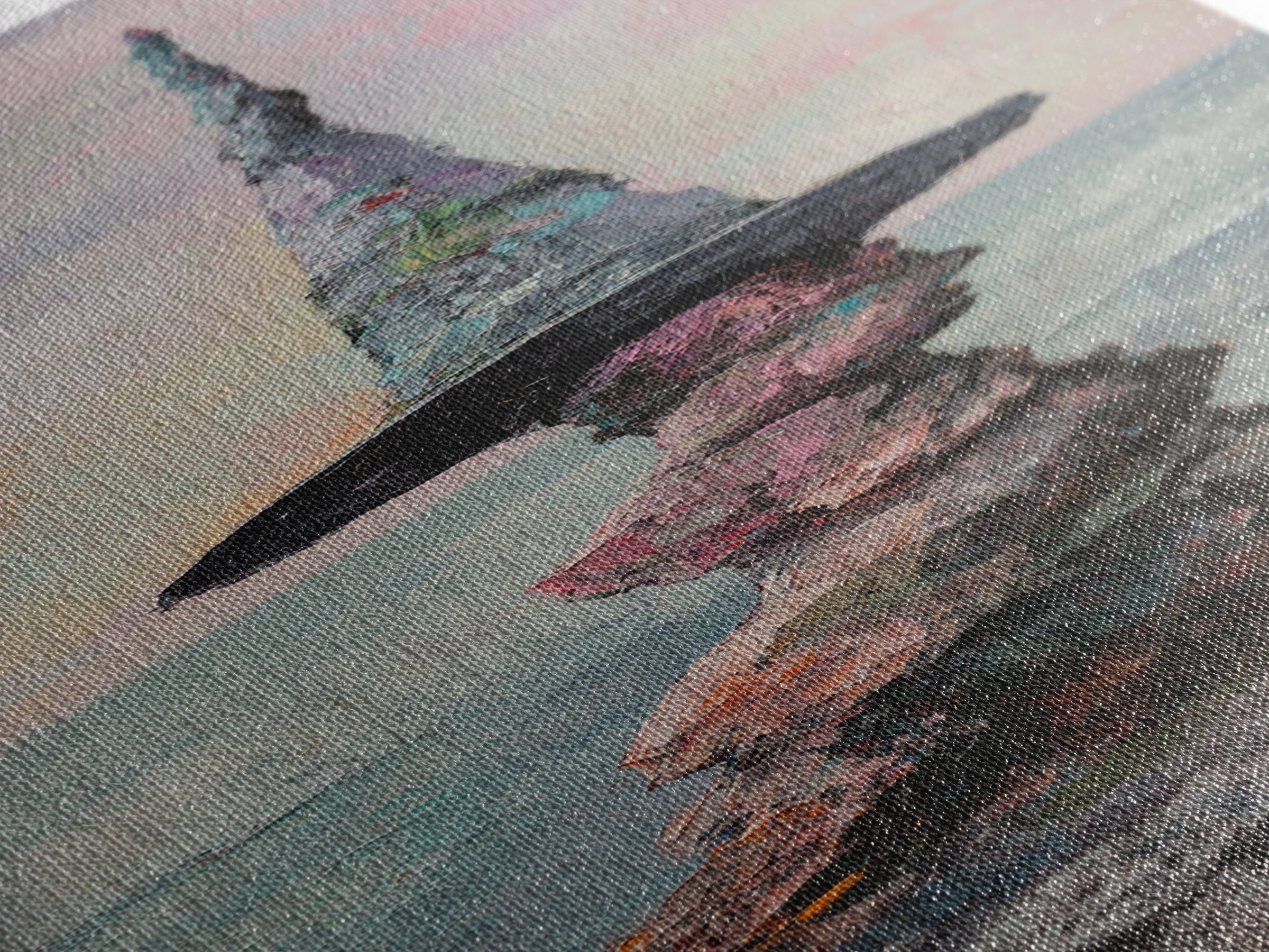 Whimsical Wizard Hat Rock Tower Wall Art, Fantasy Seascape, Surreal Art Print, Magical Coastal Decor, Unique Gift, Living Room Decor