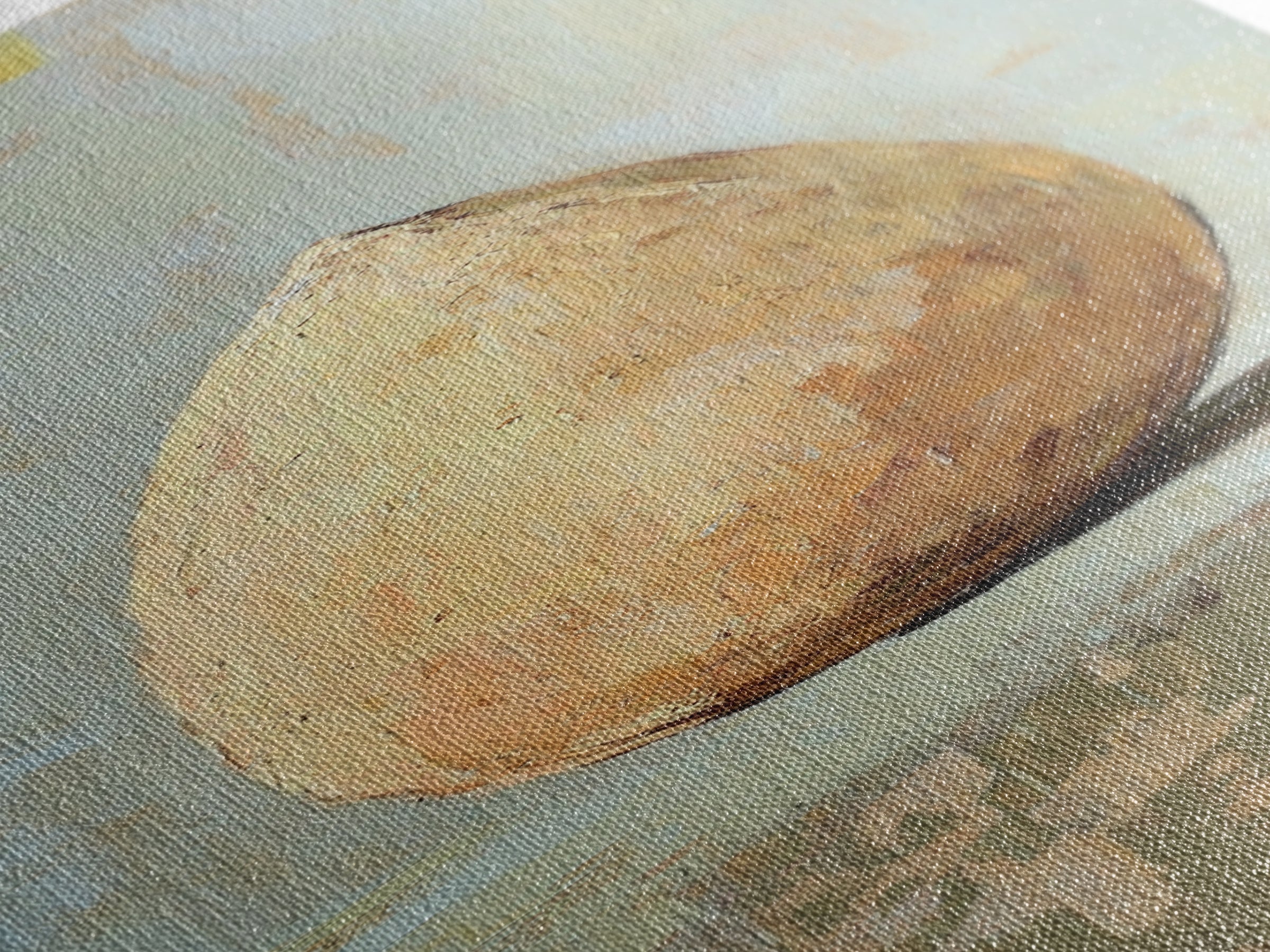 Textured Golden Pear Still Life Wall Art, Neutral Rustic Canvas Print For Kitchen Decor, Farmhouse Home Decor, Gift For Her