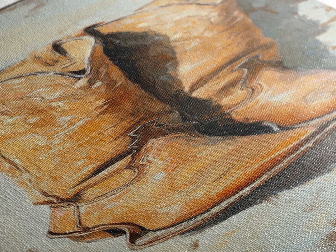 Weathered Cowboy Boots Canvas Print, Western Wall Art, Rustic Ranch Decor, Country Home Decor, Cowgirl Farmhouse Artwork, Gift For Him
