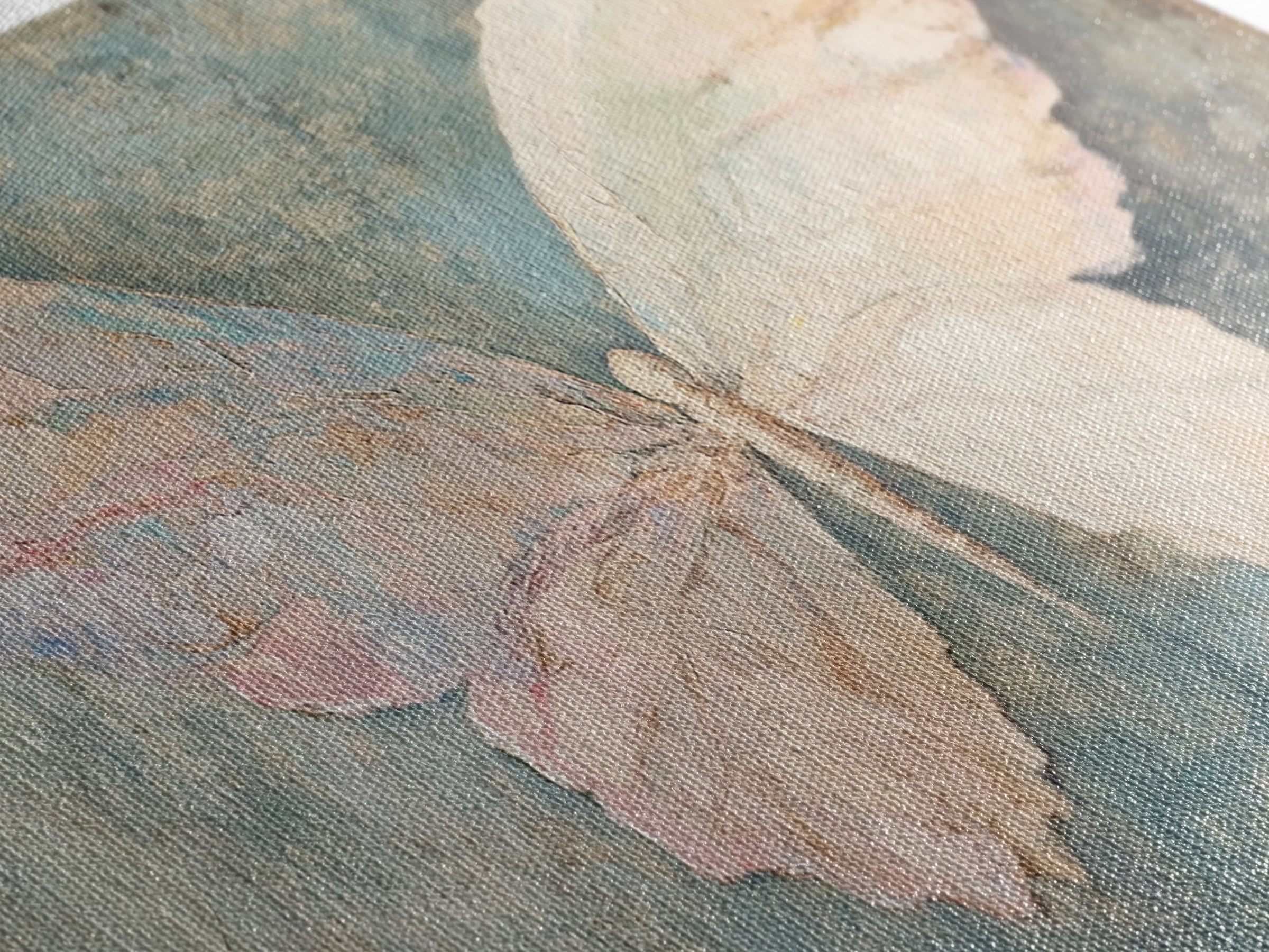 Soft White Butterfly Wings Wall Art, Whimsical Canvas Print, Feminine Nursery Decor, Nature Inspired Gift, Pastel Wall Decor