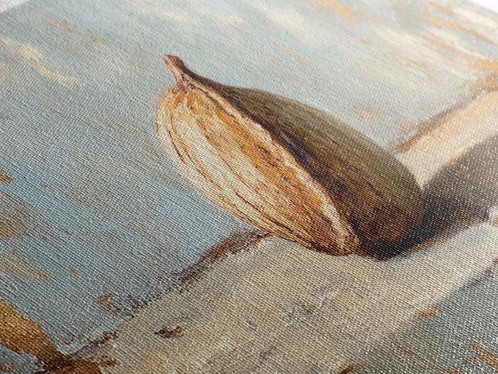 Single Fig Still Life Canvas Print, Rustic Kitchen Wall Art, Neutral Farmhouse Decor, Food Painting For Dining Room Wall Decor