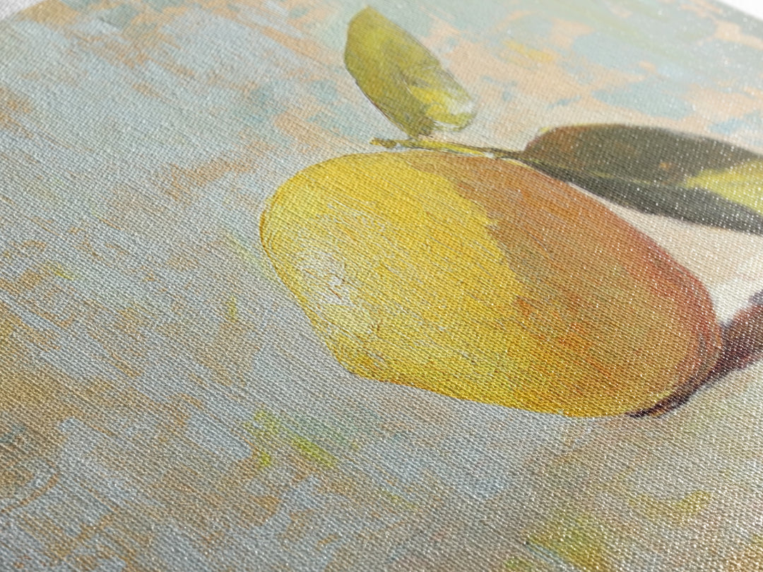 Bright Lemon Still Life Canvas Print, Kitchen Wall Art, Mediterranean Decor, Fruit Art Print, Summer Home Decor, Housewarming Gift