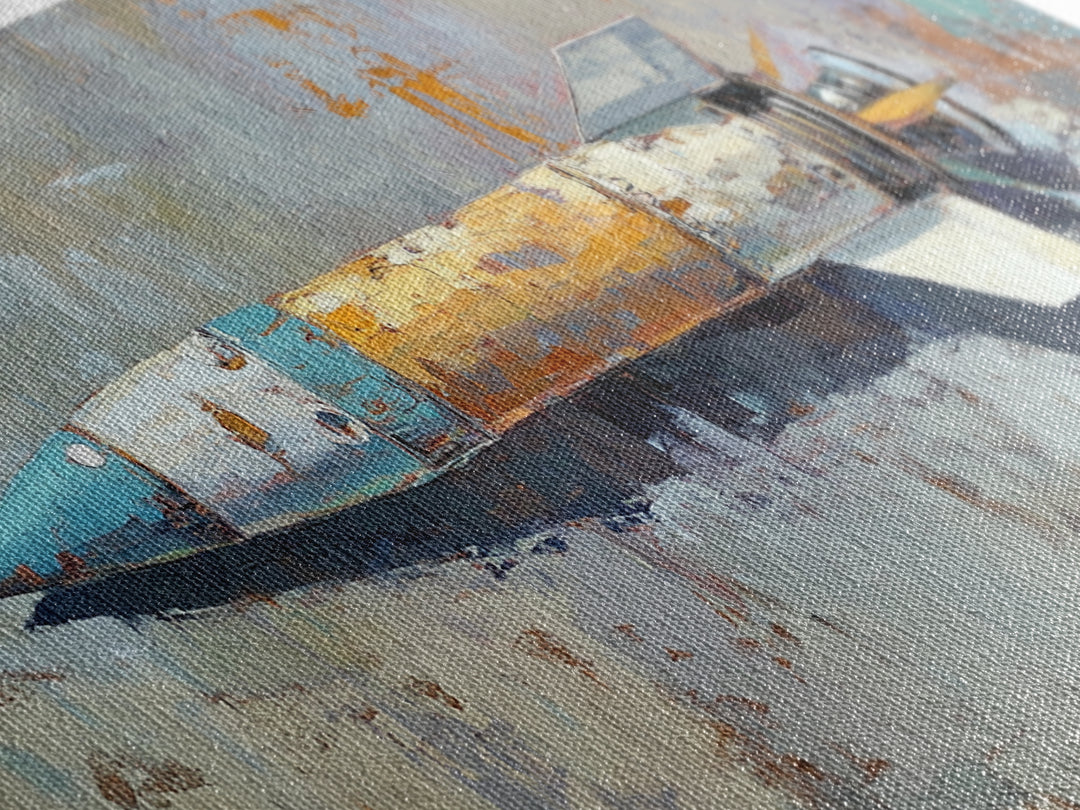 Retro Rocket Ship Oil Painting Wall Art, Space Lover Gift, Sci Fi Wall Decor, Industrial Art Print, Futuristic Home Decor