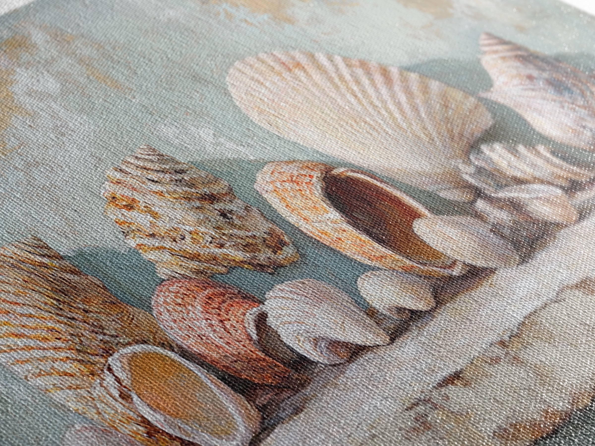 Neutral Seashell Still Life Framed Canvas Print, Coastal Wall Art, Beach House Decor, Ocean Wall Decor, Large Art Print Gift
