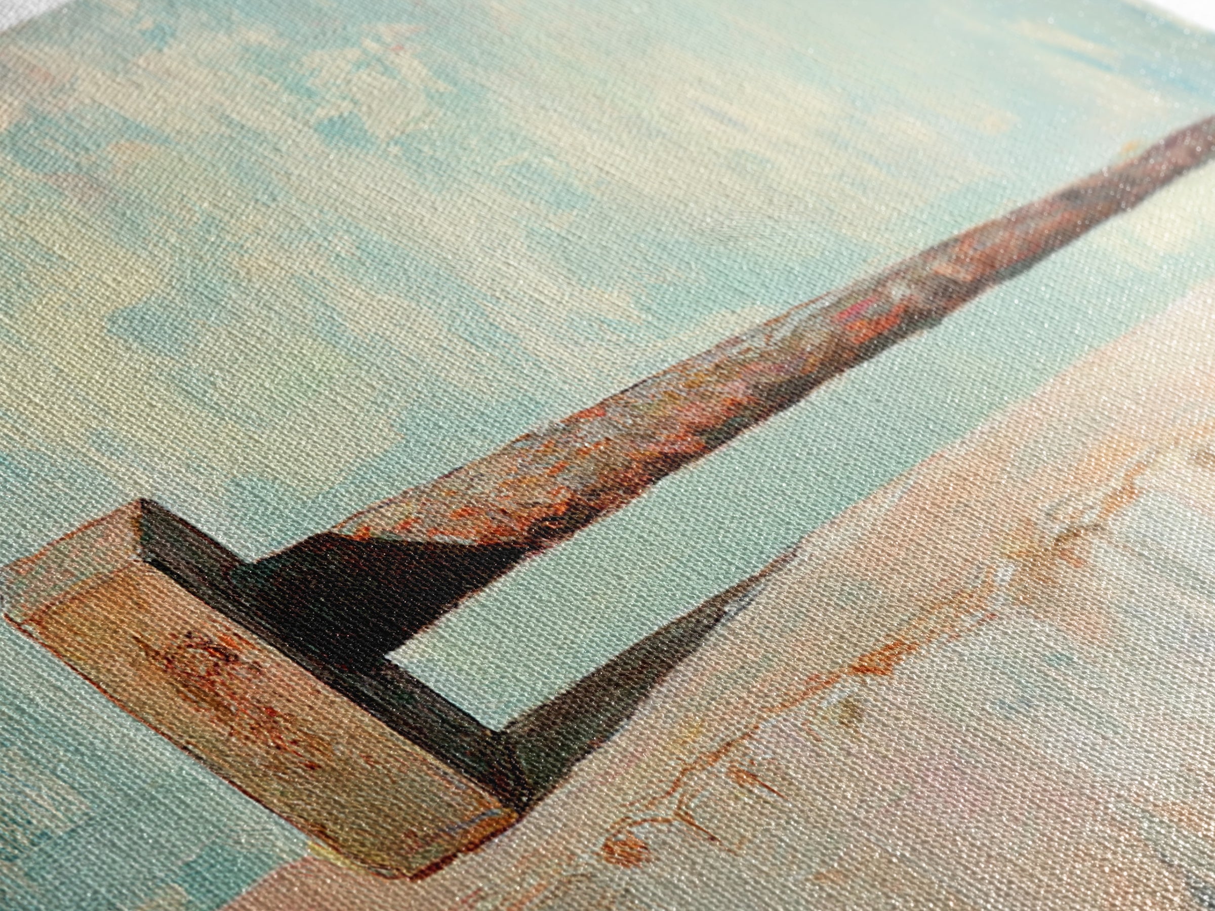 Rusty Hammer On Pale Blue Shelf Wall Art, Industrial Tool Canvas Print, Garage Decor, Workshop Office Decor, Gift For Him
