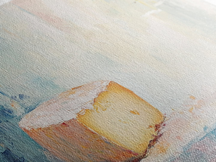 Soft Pastel Cheese Still Life Framed Canvas Print, Minimalist Kitchen Wall Art, Neutral Home Decor, Food Lover Gift For Her