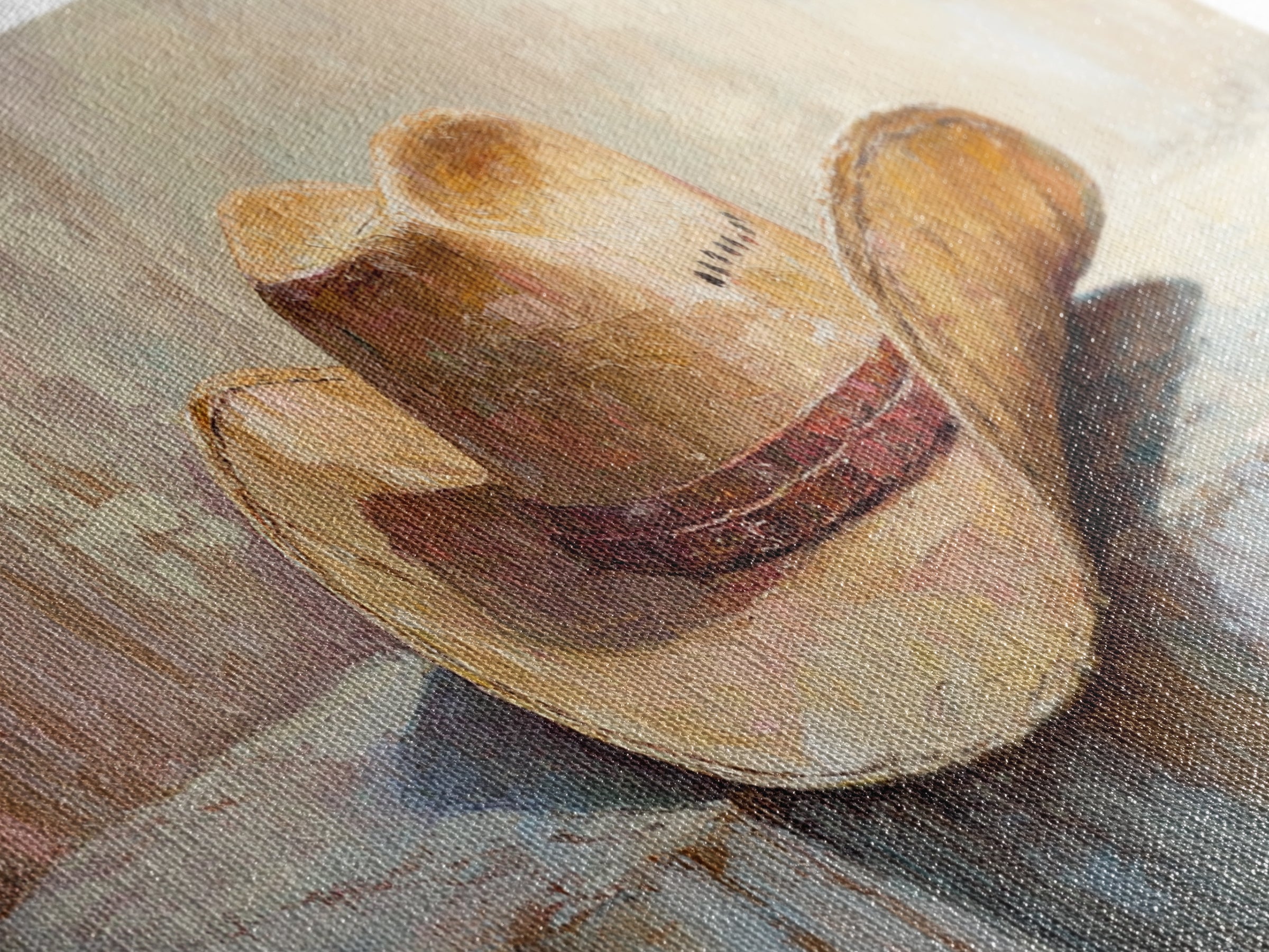 Worn Cowboy Hat On Rustic Shelf Wall Art, Western Home Decor, Cowgirl Wall Decor, Ranch Housewarming Gift, Canvas Print Idea