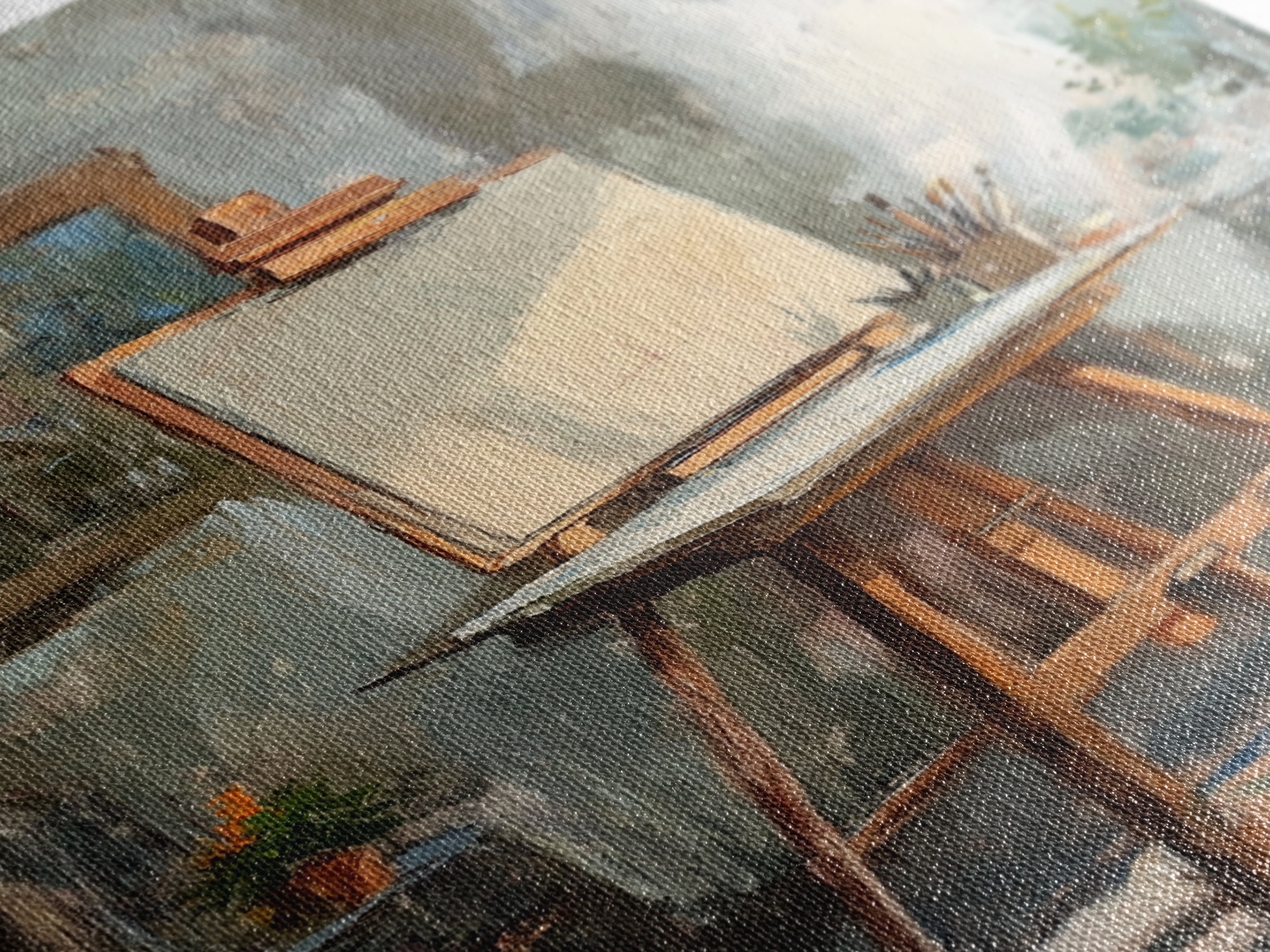 Sunlit Artist Studio Easel Framed Canvas Print, Office Wall Art, Creative Home Decor, Gift For Painter, Modern Wall Decor
