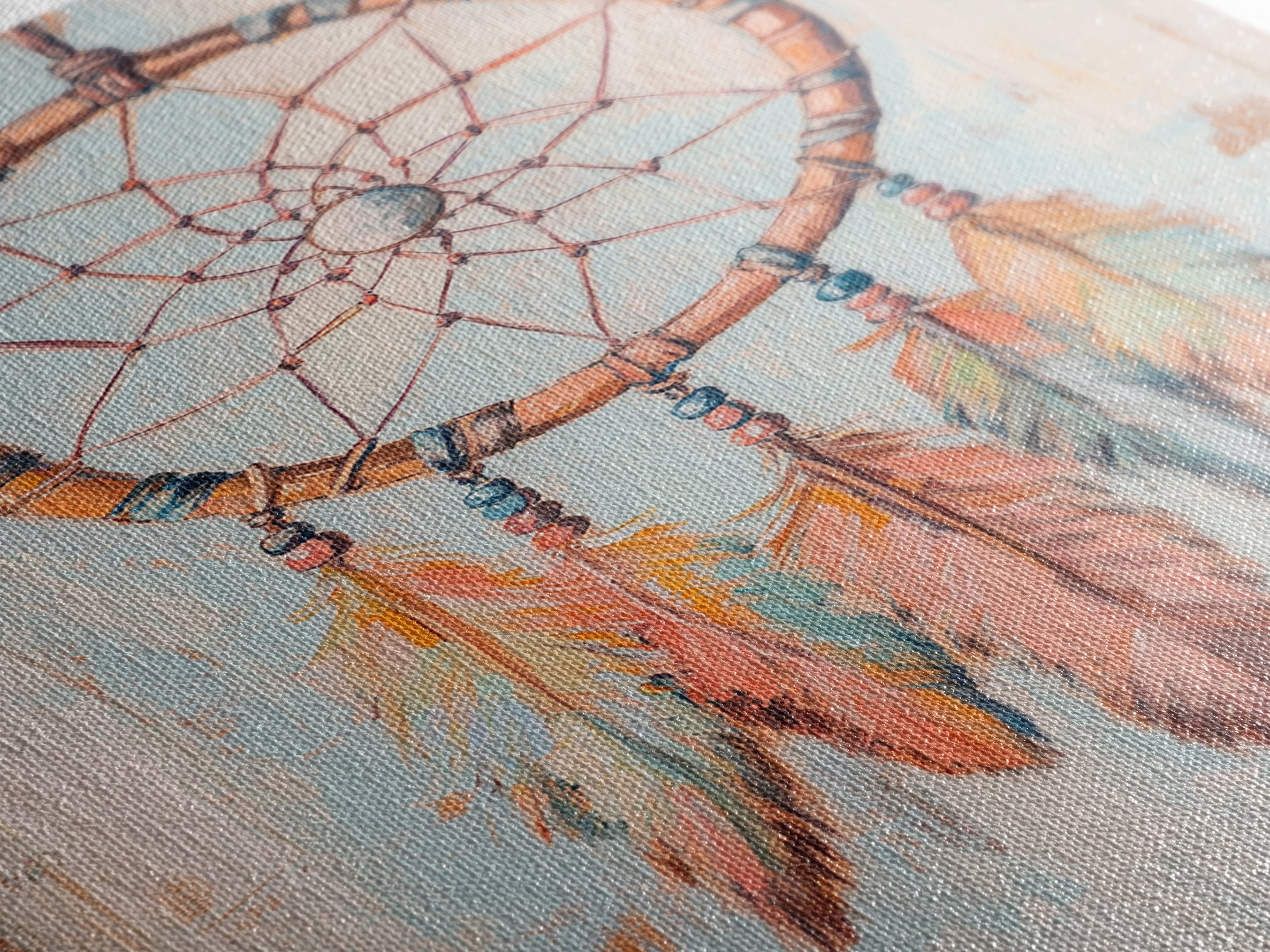 Boho Dreamcatcher Feathers Wall Art, Southwestern Canvas Print, Spiritual Home Decor, Nursery Wall Decor, Unique Gift Idea