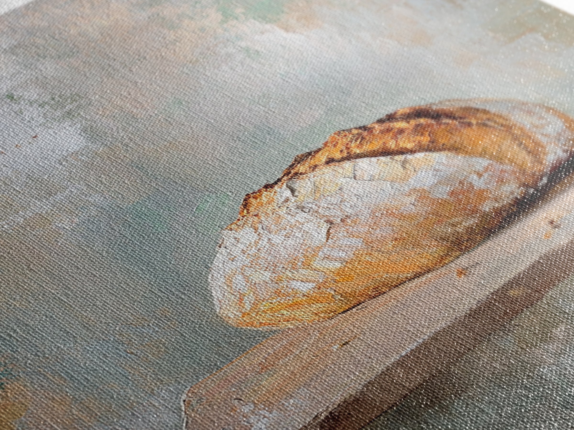 Crusty Artisan Bread Loaf Canvas Print, Rustic Kitchen Wall Art, Bakery Decor, Neutral Farmhouse Art Print, Gift For Baker