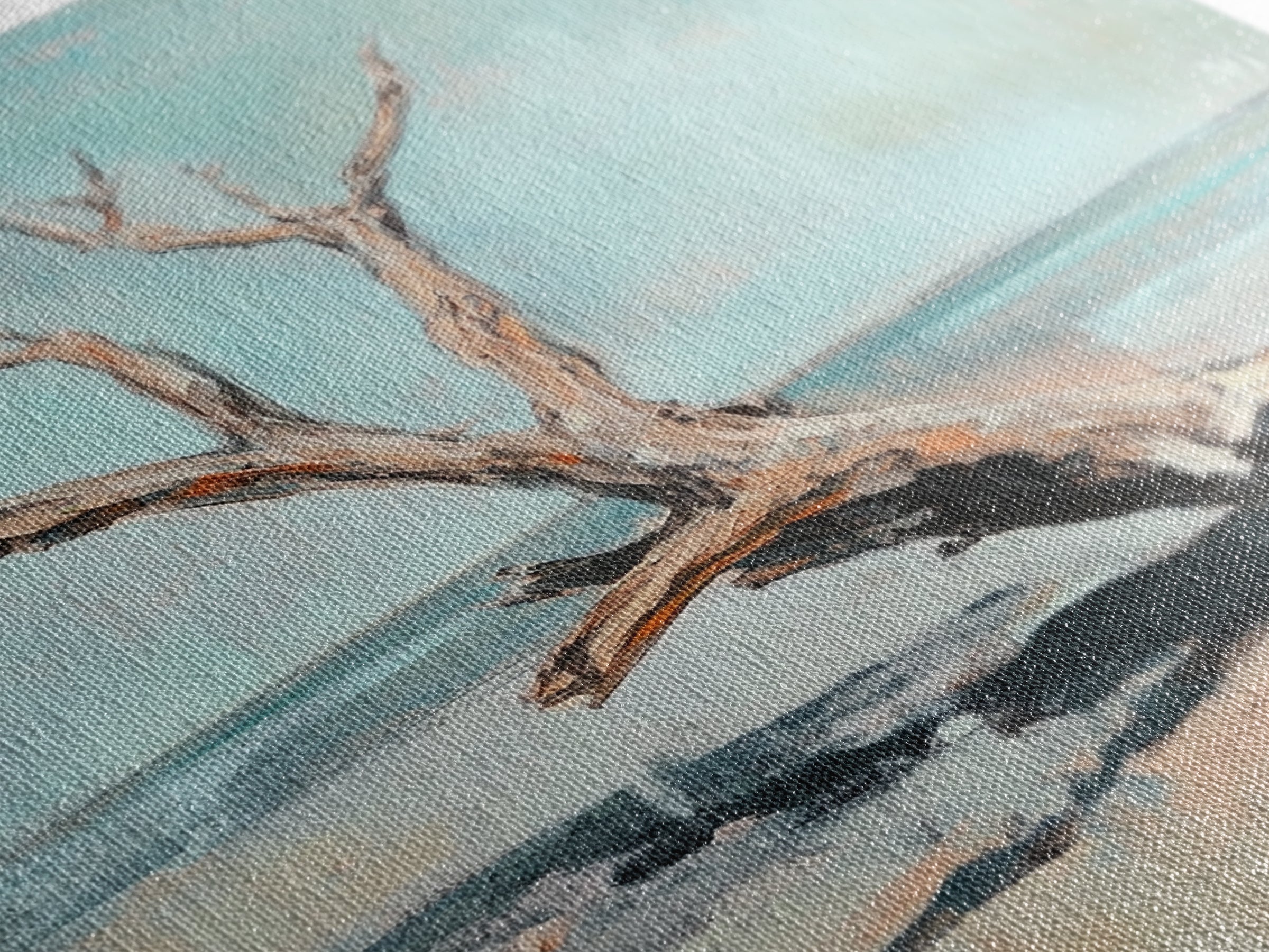 Weathered Driftwood On Quiet Beach Canvas Print, Coastal Wall Art, Minimalist Seascape Decor, Neutral Ocean Landscape Art