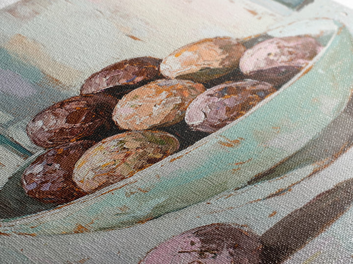 Pastel Bowl Of Chocolate Truffles Wall Art, Kitchen Decor, Food Still Life Painting, Whimsical Bakery Art Print Gift For Her