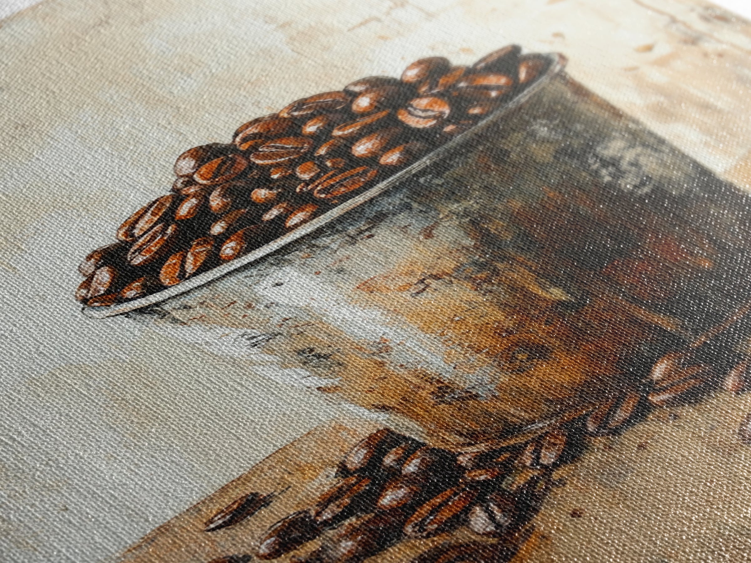 Coffee Beans In Rustic Tin Canvas Print, Kitchen Wall Art, Coffee Bar Decor, Cafe Poster, Foodie Gift For Coffee Lovers Art