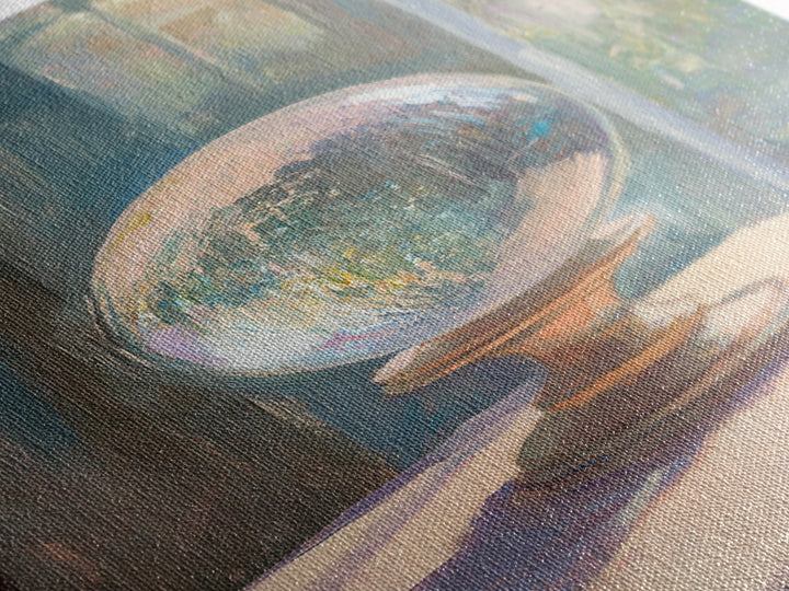 Crystal Ball In Sunlit Window Canvas Print, Mystical Wall Art, Celestial Decor, Spiritual Home Decor, Unique Gift For Her