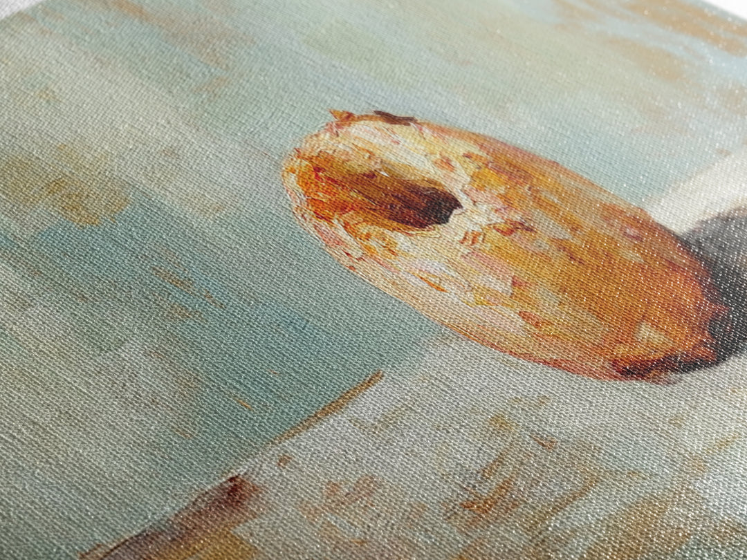 Toasted Bagel Still Life Wall Art, Modern Kitchen Decor, Foodie Gift, Neutral Dining Room Print, Rustic Cafe Poster, Home Decor