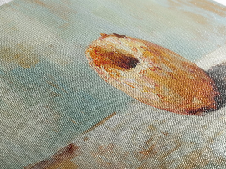 Toasted Bagel Still Life Wall Art, Modern Kitchen Decor, Foodie Gift, Neutral Dining Room Print, Rustic Cafe Poster, Home Decor