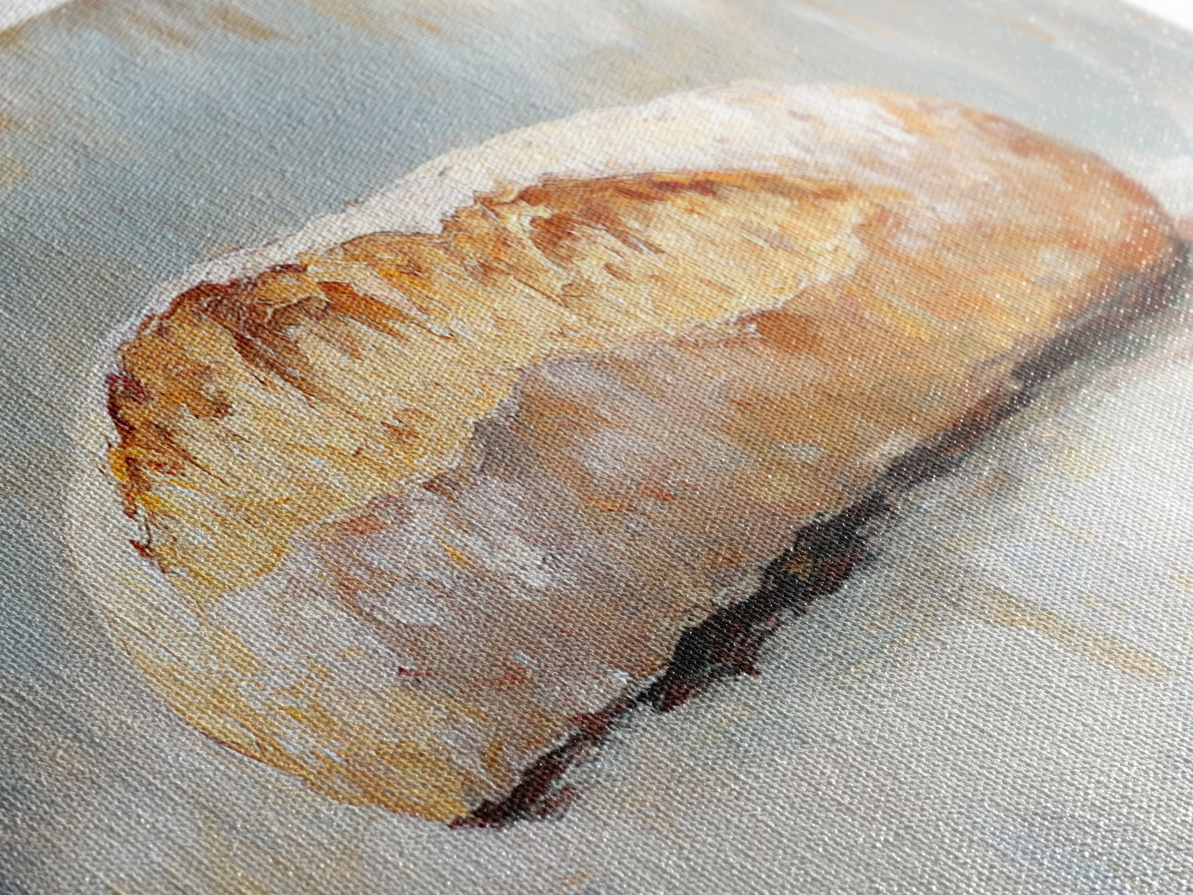 Rustic Baguette Bread Still Life Wall Art, French Bakery Canvas Print For Kitchen, Cafe Decor, Foodie Gift, Dining Room Print