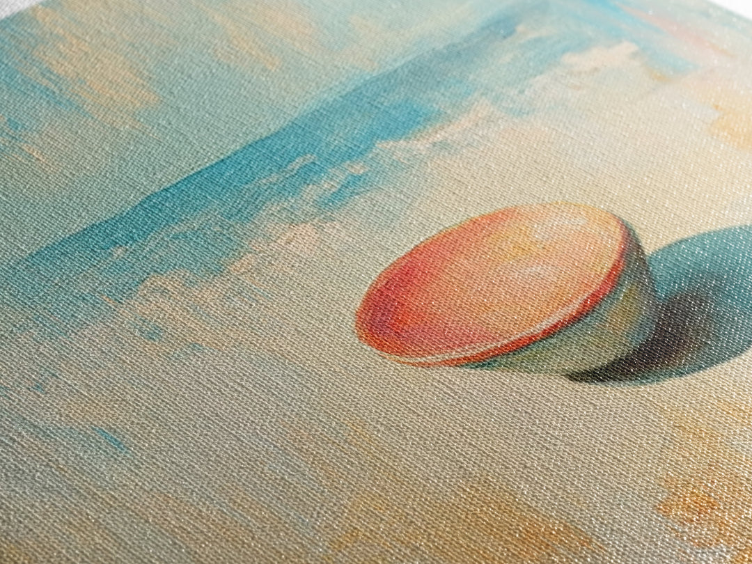 Minimal Beach Bowl Seascape Wall Art, Coastal Canvas Print, Modern Nautical Decor, Serene Ocean Landscape Painting For Beach House