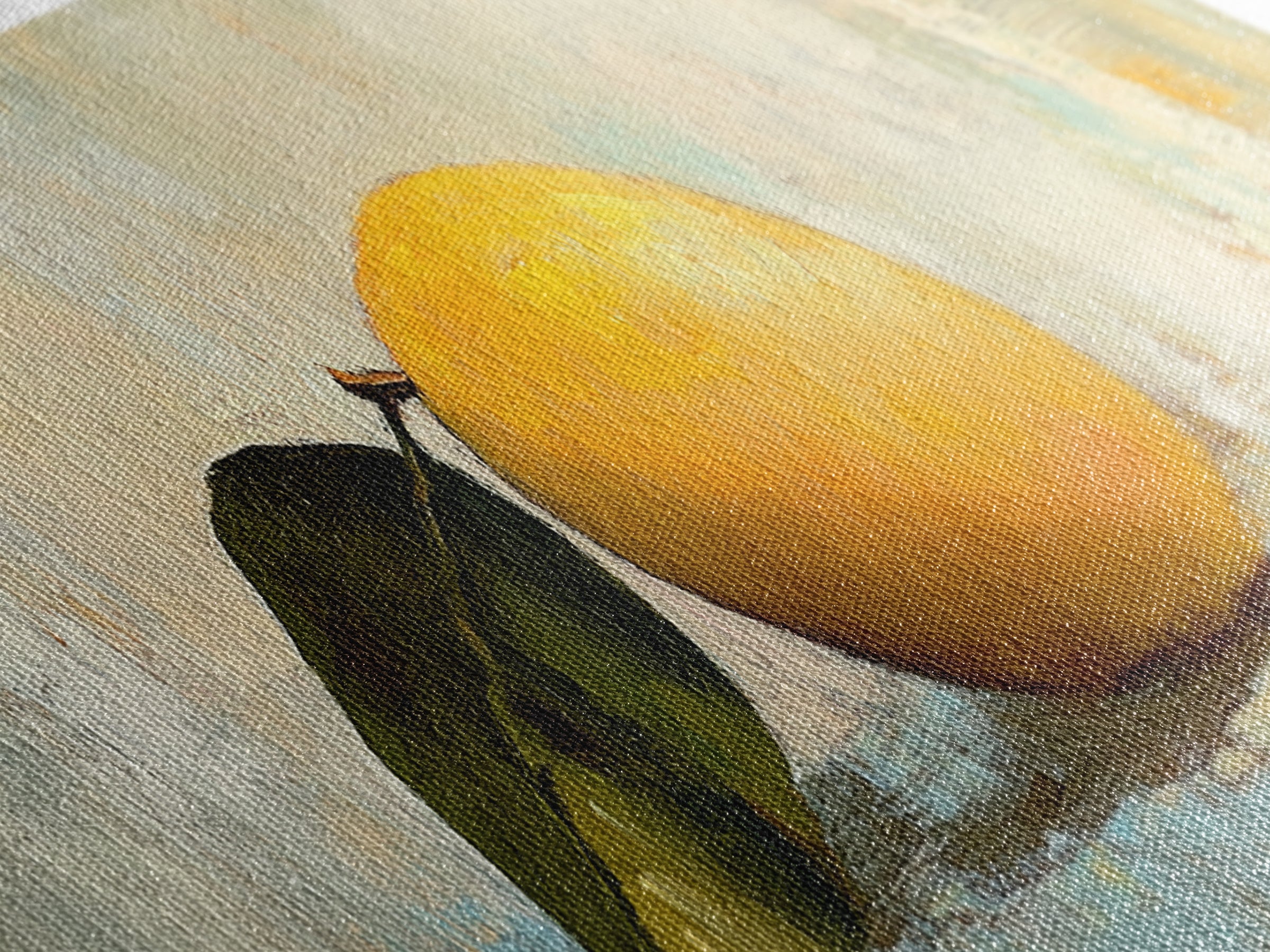 Single Yellow Lemon Still Life Canvas Print, Rustic Kitchen Wall Art, Fruit Art Print, Mediterranean Decor, Housewarming Gift