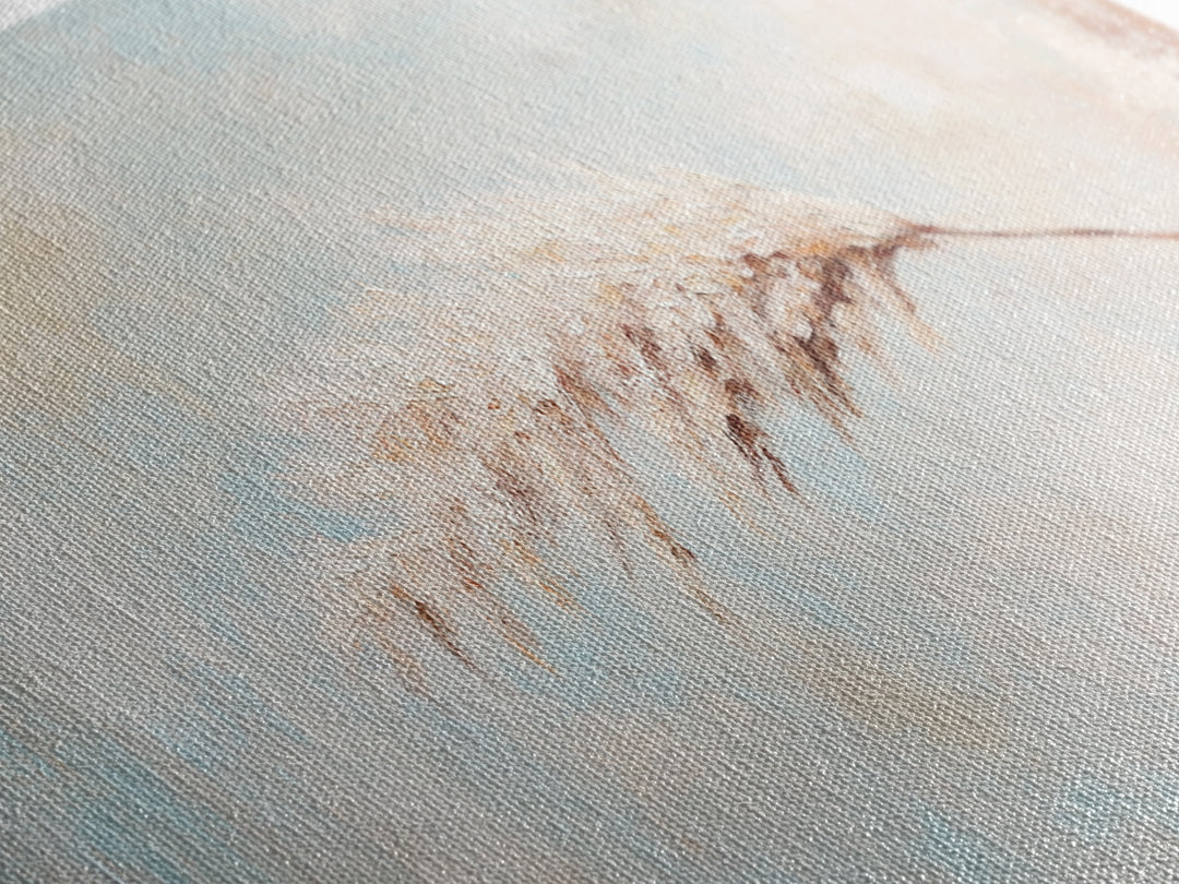 Soft Pampas Grass Feather Canvas Print, Neutral Wall Art, Minimalist Boho Decor, Calming Bedroom Above Bed Wall Home Decor