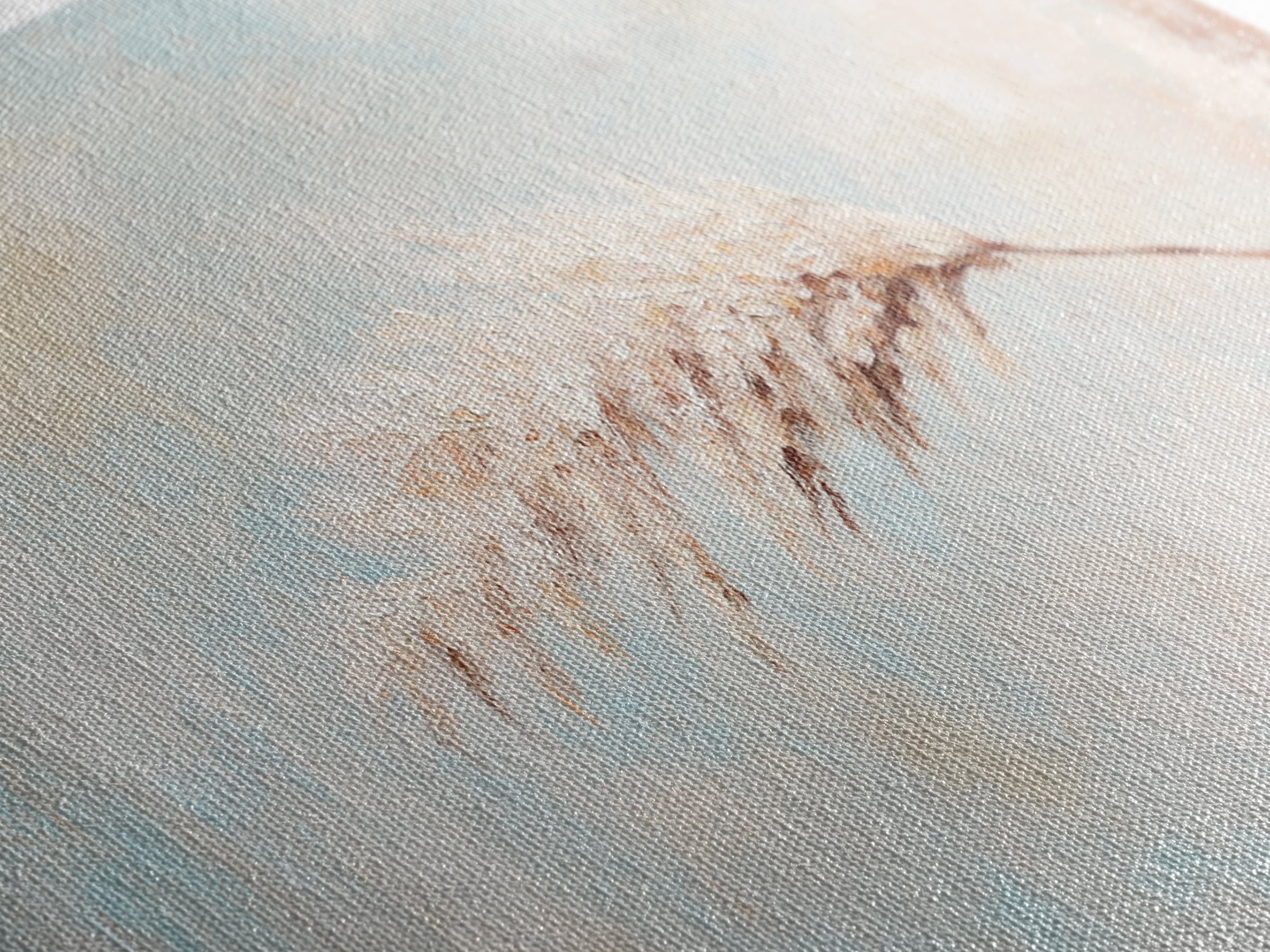 Soft Pampas Grass Feather Canvas Print, Neutral Wall Art, Minimalist Boho Decor, Calming Bedroom Above Bed Wall Home Decor