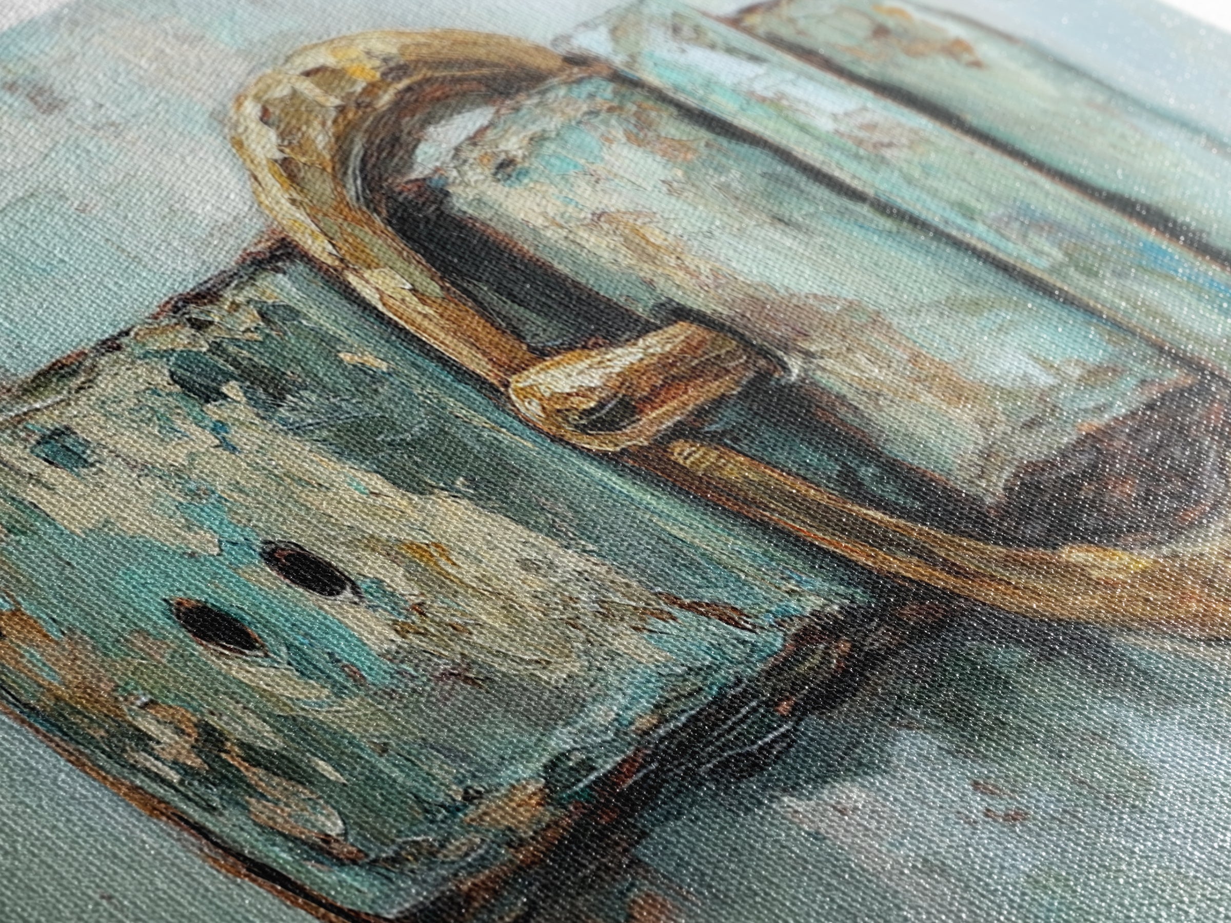 Weathered Turquoise Belt Buckle Wall Art, Western Cowboy Canvas Print, Rustic Farmhouse Decor, Man Cave And Entryway Decor