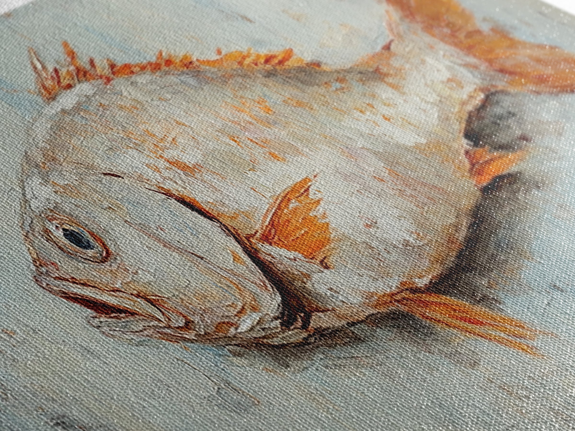 Textured Silver Fish Coastal Wall Art, Nautical Kitchen Decor, Seafood Painting Print, Beach House Ocean Art, Rustic Canvas