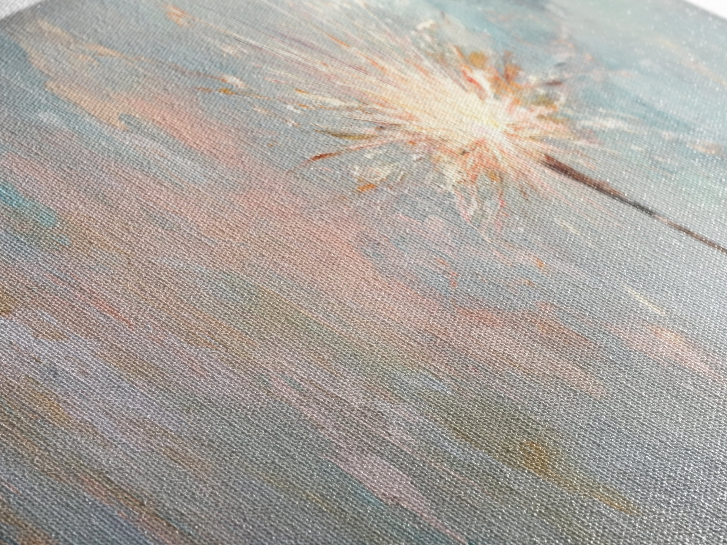 Bright Sparkler On Pastel Blue Canvas Print, Celebration Wall Art, New Year Decor, Party Wall Decor, Unique Gift For Her