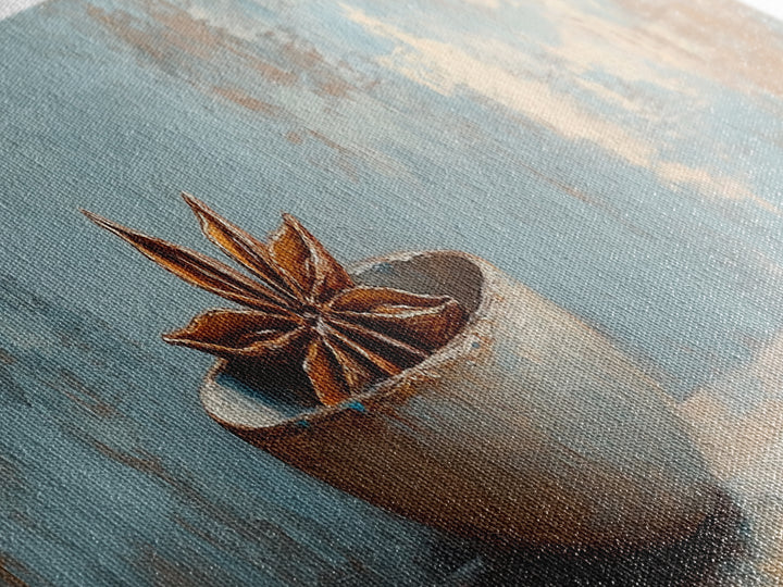 Star Anise Bowl Still Life Wall Art, Rustic Kitchen Decor, Neutral Canvas Print, Farmhouse Dining Room Artwork Home Decor Gift