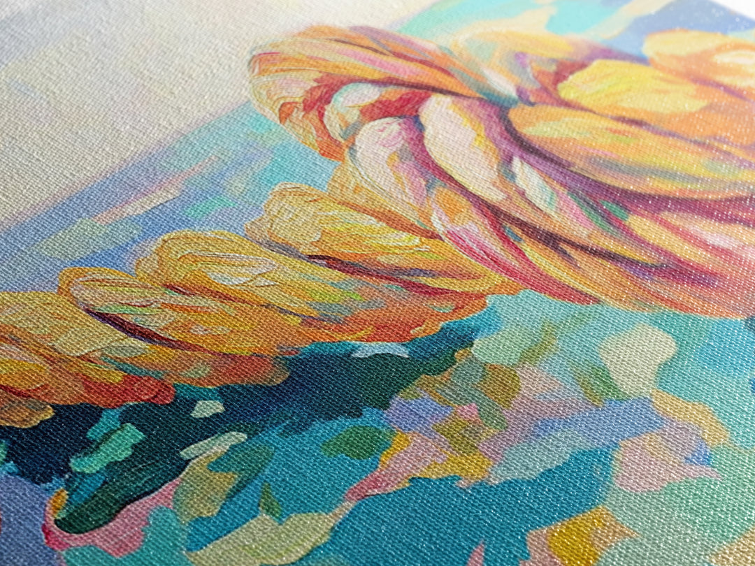 Nautical Rope Knot By Blue Sea Canvas Print, Coastal Wall Art, Ocean Beach House Decor, Lake House Living Room Decor Gift
