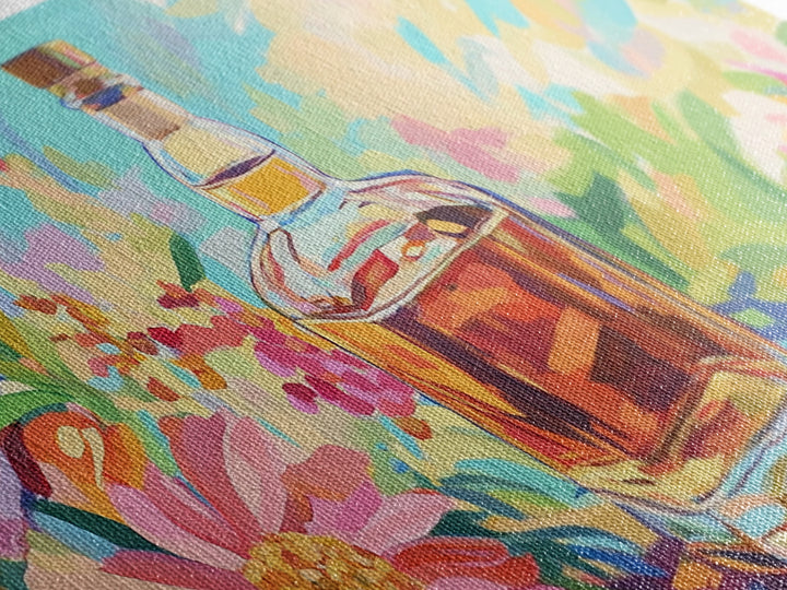 Amber Whiskey Bottle Wall Art, Colorful Bar Cart Decor, Cocktail Canvas Wall Art, Home Bar Poster, Housewarming Gift Idea