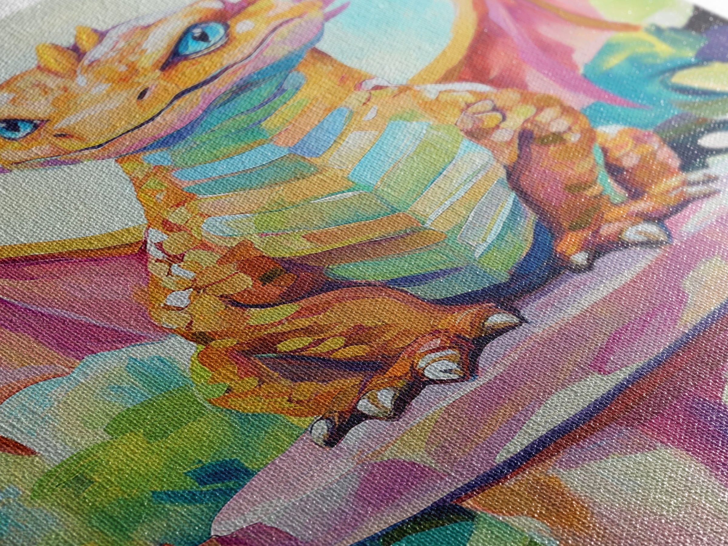 Cute Baby Dragon On Pedestal Canvas Print, Fantasy Wall Art, Whimsical Nursery Decor, Kids Room Art Gift For Dragon Lovers