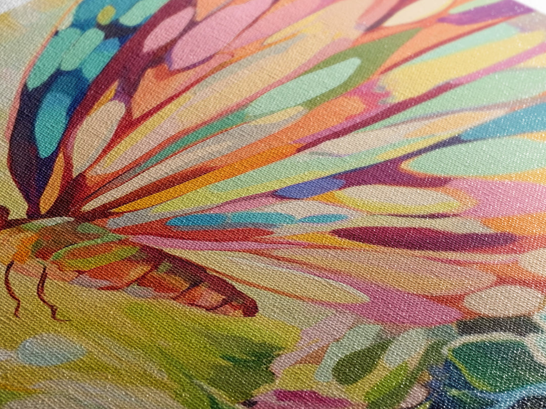 Rainbow Butterfly Canvas Print, Colorful Animal Wall Art, Whimsical Garden Decor, Nature Inspired Art, Nursery Wall Art Gift