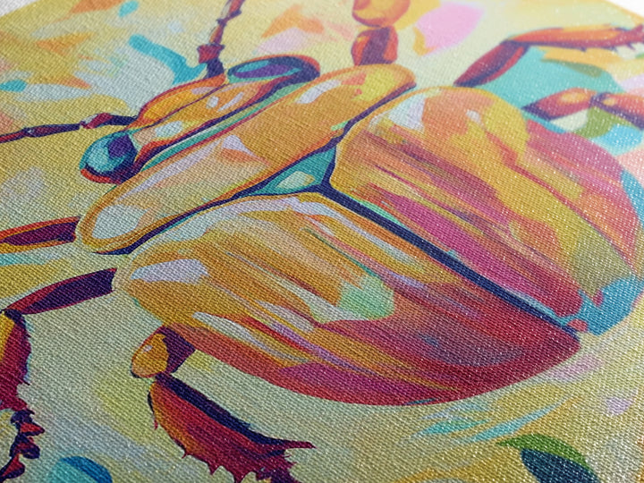 Golden Beetle Insect Wall Art, Colorful Animal Art, Whimsical Wildlife Print, Eclectic Home Decor, Nature Lover Gift, Insect Art