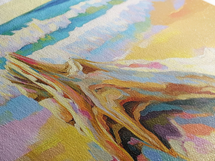 Sunlit Conch Shell On Beach Wall Art, Coastal Canvas Print, Ocean Seascape Decor, Beach House Living Room Wall Decor Gift