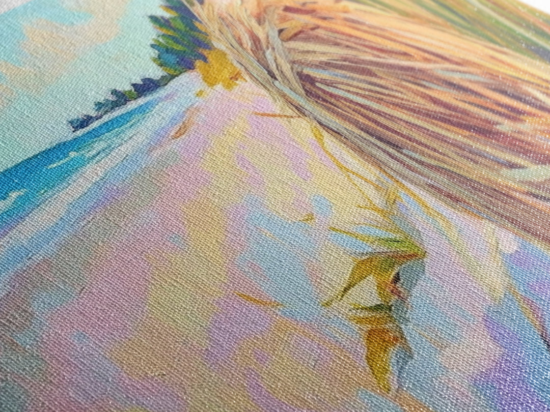 Pastel Beach Driftwood Grass Wall Art, Coastal Canvas Print, Ocean Landscape, Beach House Decor, Calming Seascape Home Gift