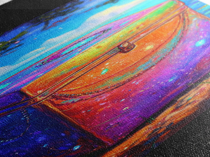 Rainbow Treasure Chest By Tropical Ocean Wall Art, Colorful Coastal Canvas Print, Beach House Decor And Unique Gift Idea