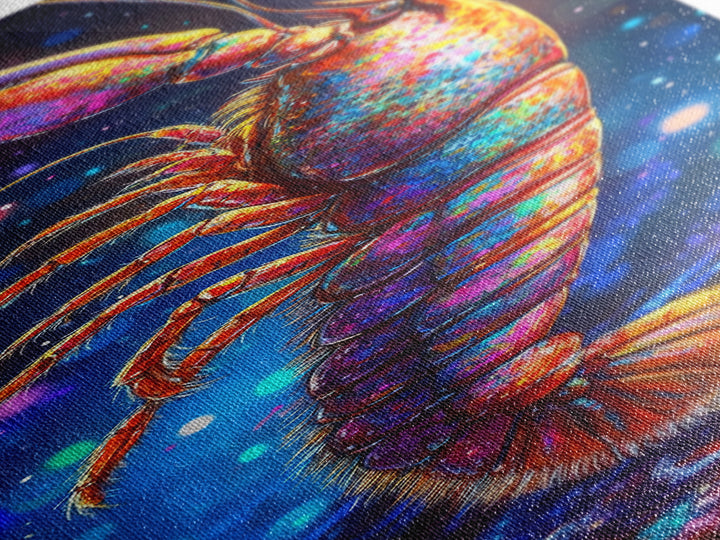 Vibrant Rainbow Lobster On Dark Bokeh Canvas Print, Coastal Wall Art, Marine Life Art, Seafood Wall Decor, Ocean Gift For Him