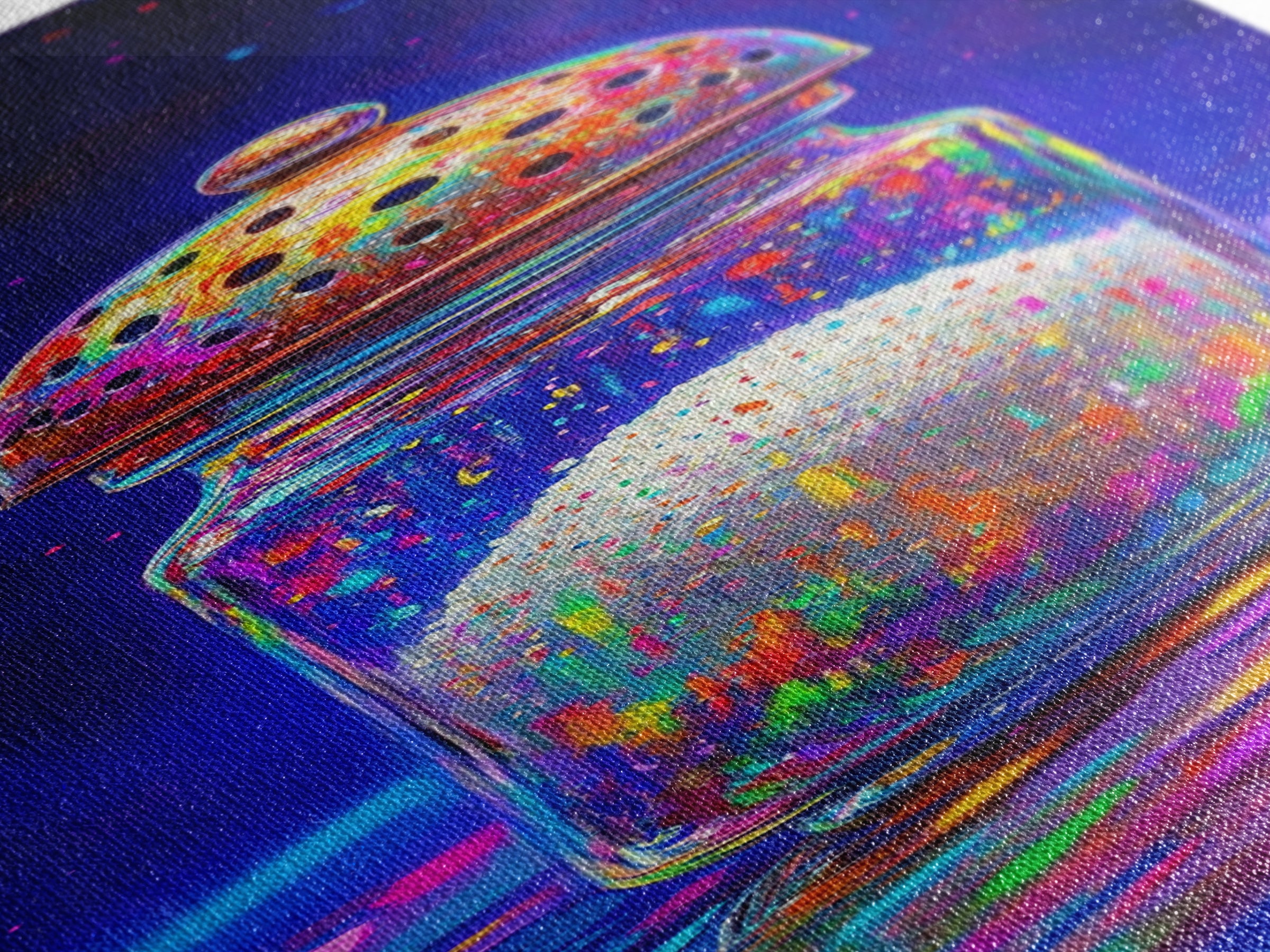 Sparkling Rainbow Salt Shaker Canvas Print, Colorful Kitchen Wall Art, Whimsical Food Decor, Eclectic Dining Room Print Gift