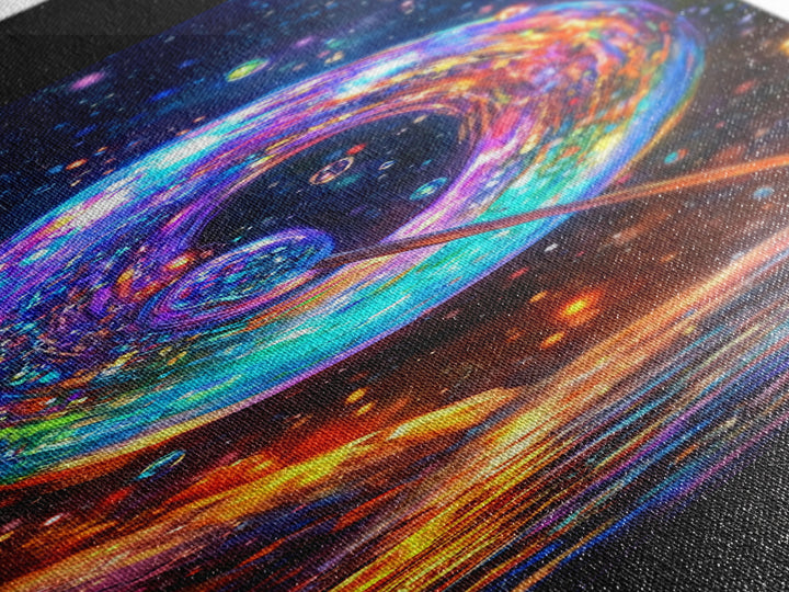 Cosmic Rainbow Bubble Wand Wall Art, Celestial Abstract Art, Psychedelic Space Canvas Print, Whimsical Home Decor Gift For Her