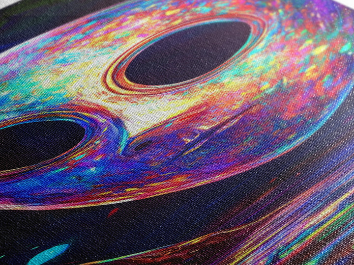 Iridescent Alien Mask By Neon Water Canvas Print, Sci Fi Wall Art, Surreal Fantasy Decor, Gaming Room Wall Decor, Modern Home Decor