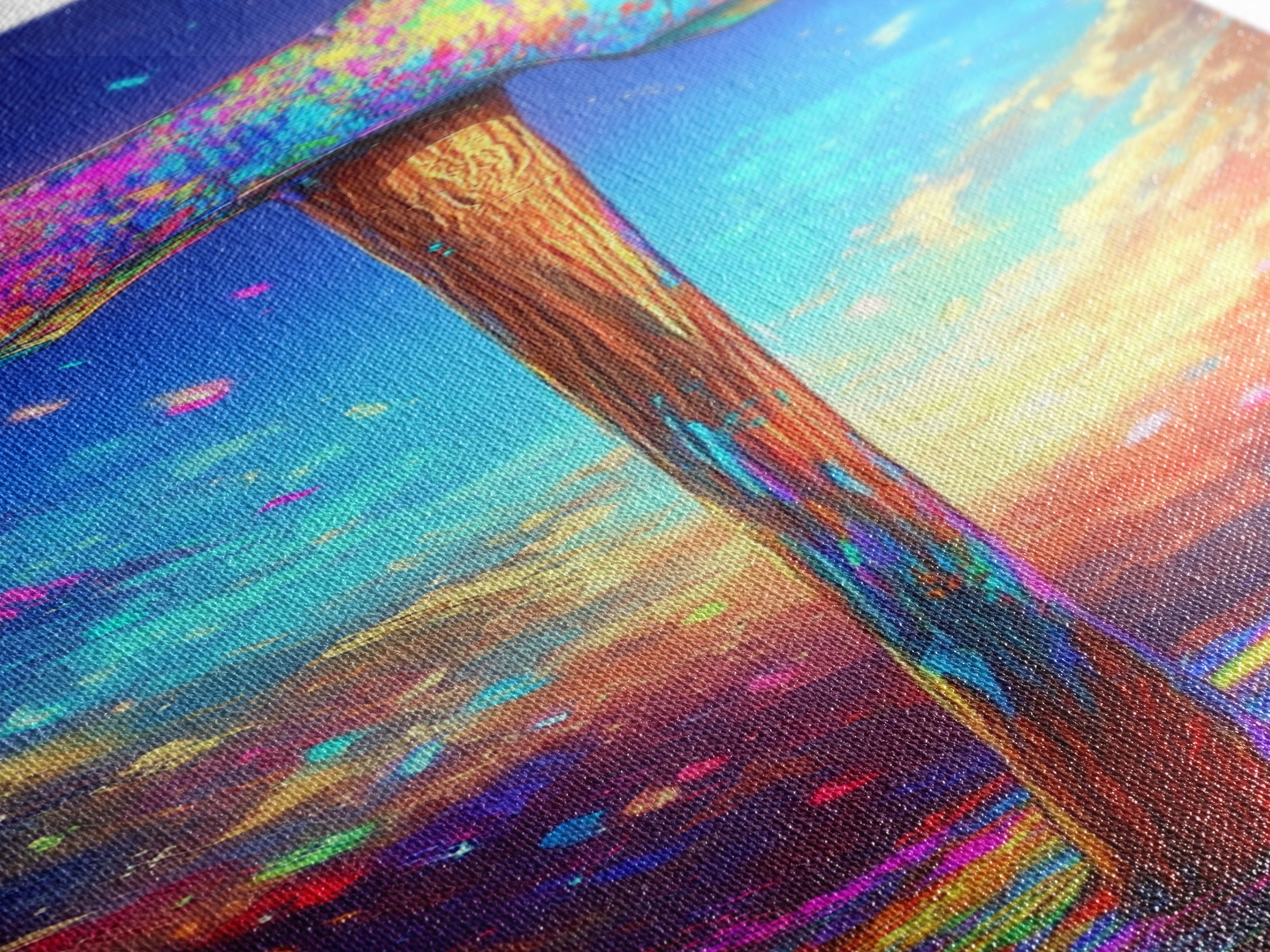 Vibrant Axe In Sunset Sky Canvas Print, Rustic Cabin Decor, Masculine Wall Art, Garage Decor, Gift For Him, Outdoor Adventure Home Decor