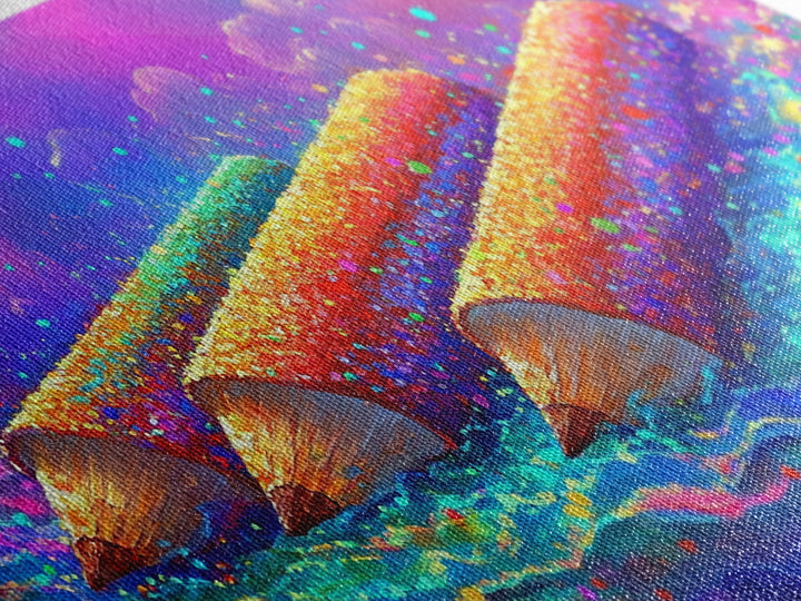 Giant Colorful Pencils In Ocean Waves Wall Art, Whimsical Art Supply Painting, Creative Studio Decor, Framed Canvas Print