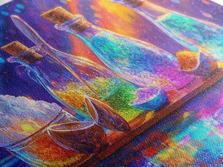 Rainbow Glass Spice Bottles With Salt And Citrus Canvas Print, Kitchen Wall Art, Colorful Decor, Food Art, Housewarming Gift