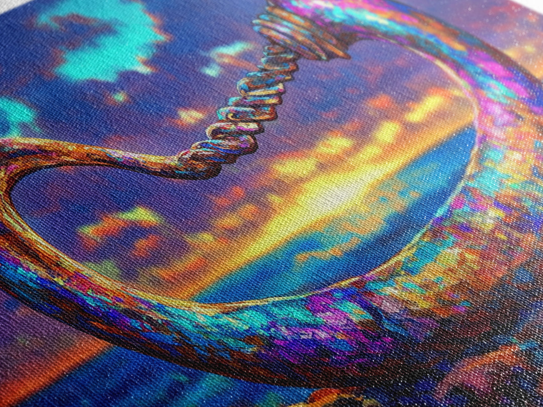 Iridescent Coastal Hook Framed Canvas Print, Nautical Wall Art, Ocean Wall Decor, Beach House Decor, Fisherman Gift, Seascape Art