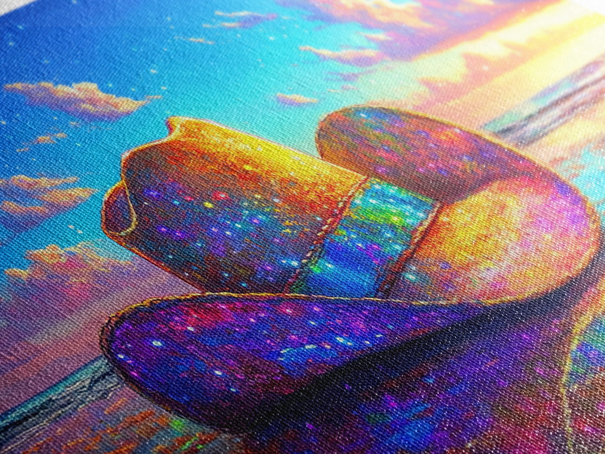 Sparkling Cowboy Hat On Sunset Beach Wall Art, Western Coastal Decor, Cowgirl Canvas Print, Beach House Gift For Her, Home Decor