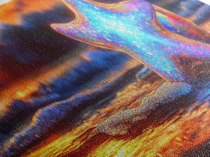 Glowing Starfish On Sunset Beach Wall Art, Coastal Canvas Print, Ocean Wall Decor, Beach House Gift, Colorful Seascape Art