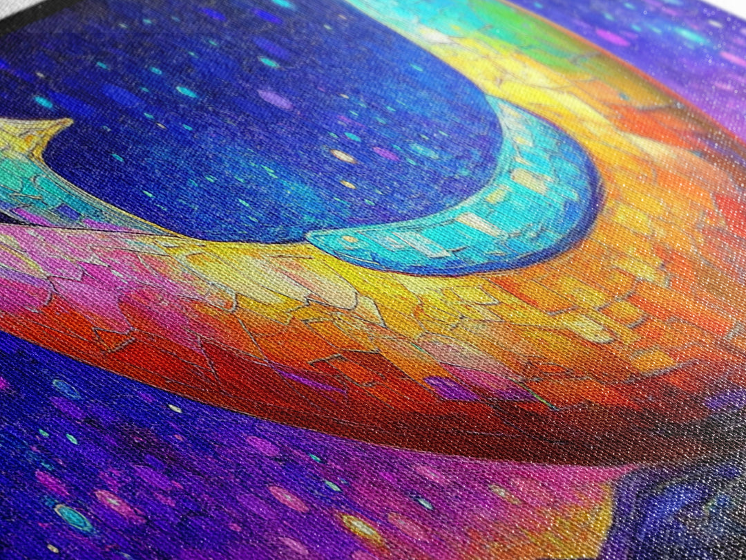 Rainbow Crescent Moon Bird Wall Art, Whimsical Celestial Canvas Print, Colorful Nursery Decor, Dreamy Kids Room Gift, Baby Shower Gift